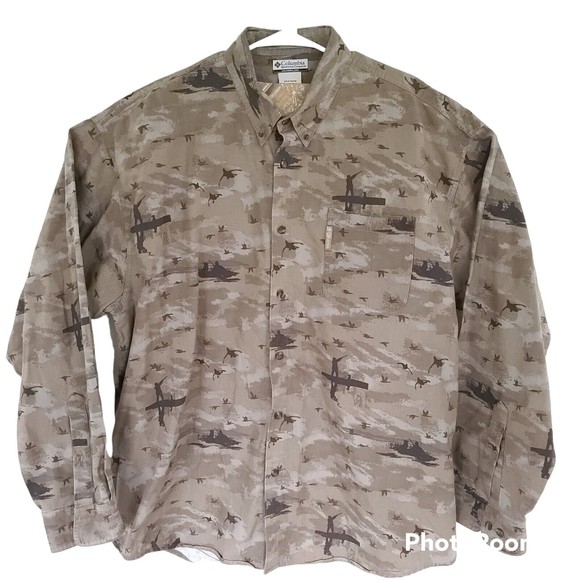 Columbia Other - Columbia River Lodge Button Down Duck Hunting Shirt Men's XXL Brown